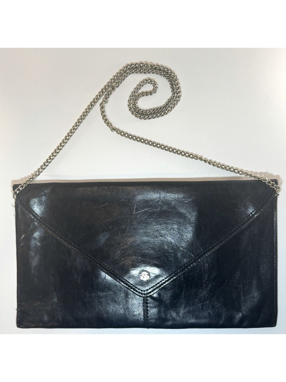 Vintage leather envelope clutch purse.